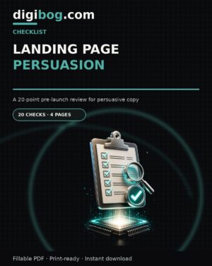 Landing Page Persuasion Checklist cover - 20-point pre-launch review