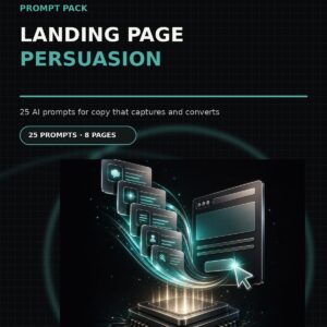 Landing Page Persuasion Prompts cover - 25 AI prompts for page copy
