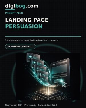 Landing Page Persuasion Prompts cover - 25 AI prompts for page copy