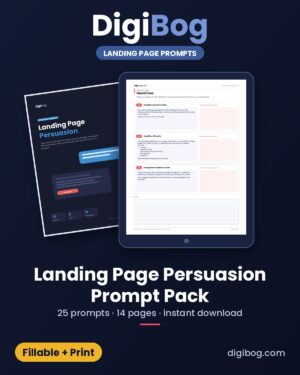Landing Page Persuasion Prompts fillable PDF cover