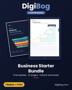 Business Starter Bundle fillable PDF cover by DigiBog